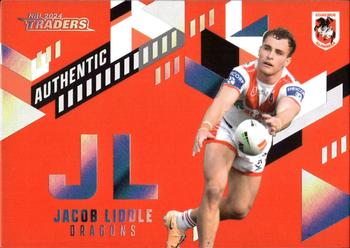 2024 NRL Traders Titanium - Authentics Initials #AI14 Jacob Liddle Front